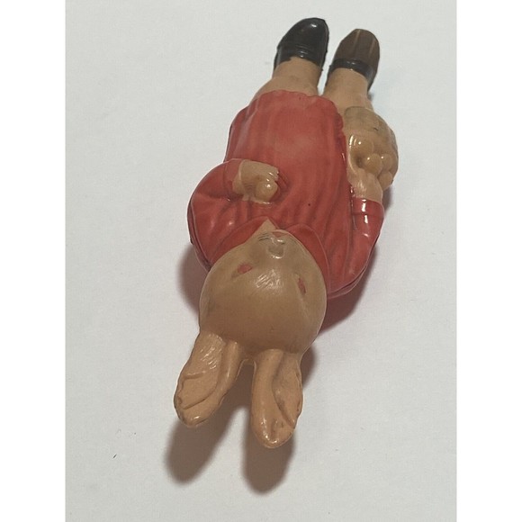 Rare Vintage 20s Victorian Celluloid Easter Bunny Eggs Basket Pink Eyes Rabbit - Picture 7 of 9